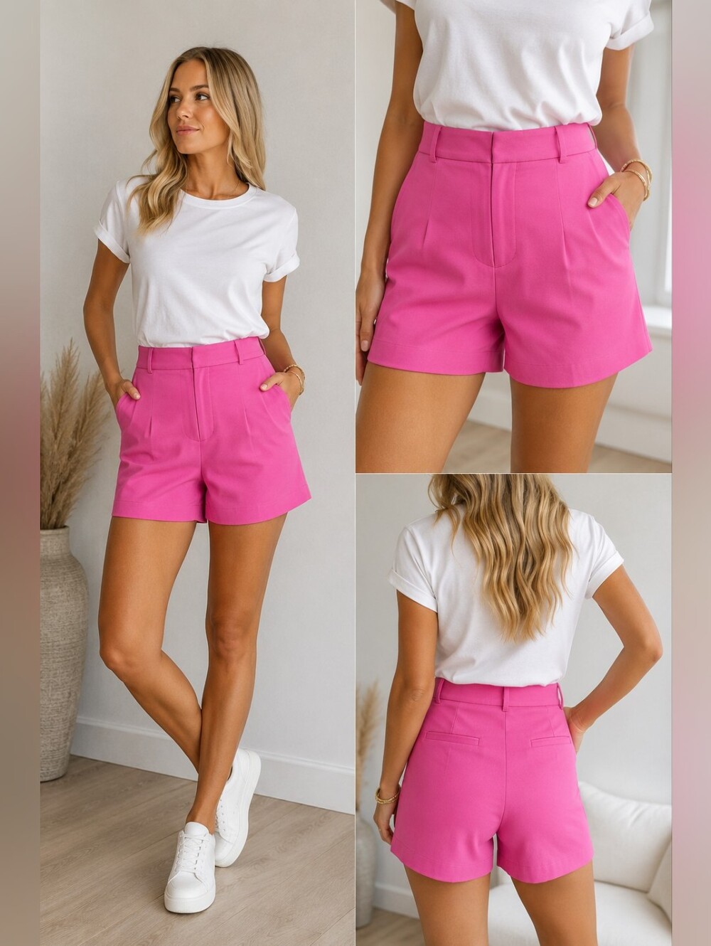 A New Day High-Rise Pink Tailored Bermuda Shorts - 16